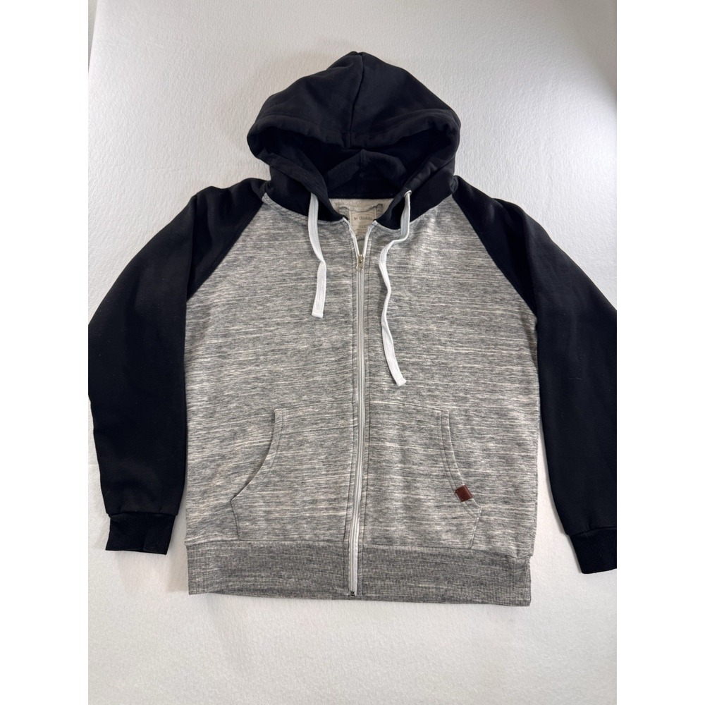 Doublju Full Zip Hoodie Size Large Unisex Gray/Black Casual Outdoors